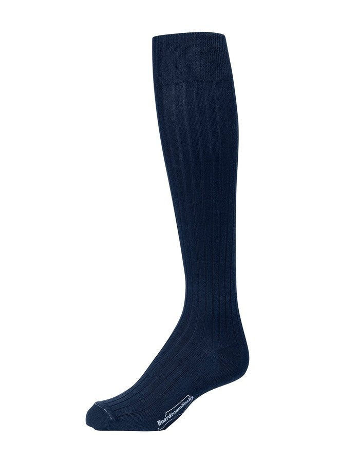 BoardroomSocks جوارب رجالية قطنية طويلة تصل إلى الركبة من BoardroomSocks - جوارب كلاسيكية فوق الركبة باللون الكحلي الداكن - Image 1